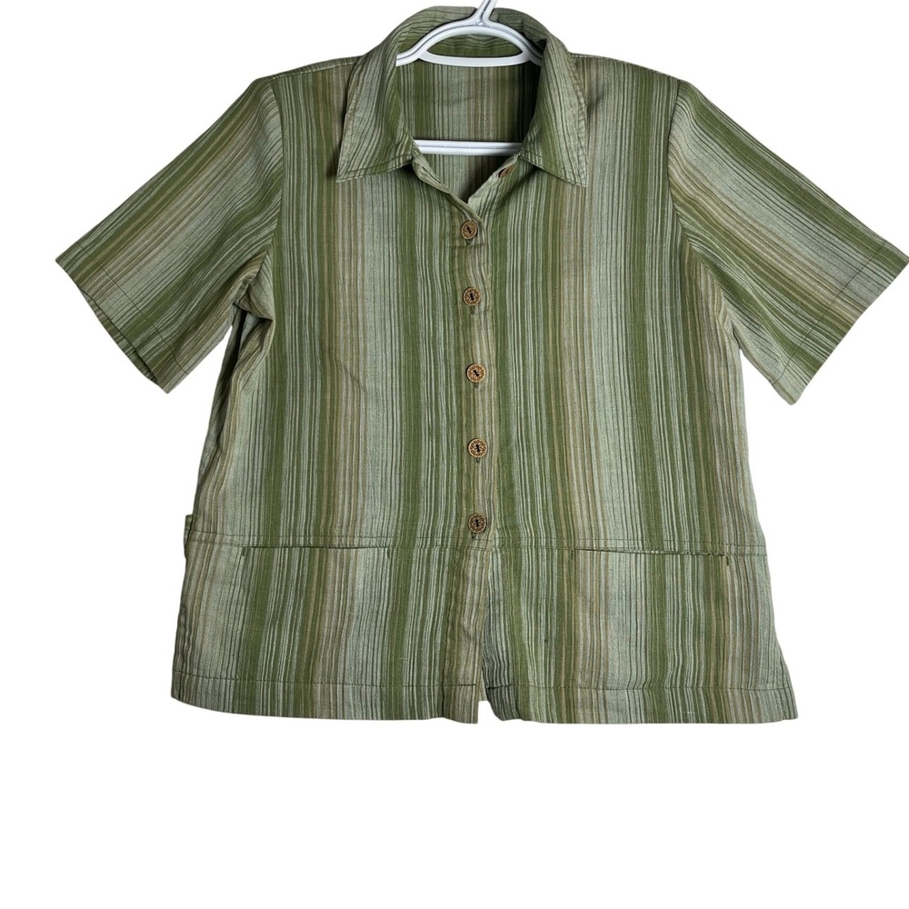 Vintage Sage Stripe Coord Set // Earthy Coastal Boho Two-Piece